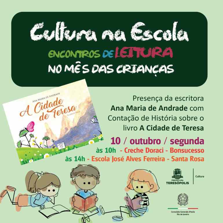 ‘Cultura na Escola’: Projeto realiza encontros de leitura no mês das crianças