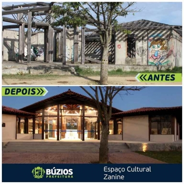 Antes e depois em B&uacute;zios: Espa&ccedil;o Cultural Zanine