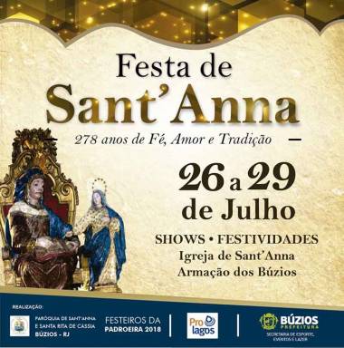 Festa de Sant'Anna: 278 anos de tradi&ccedil;&atilde;o em B&uacute;zios