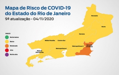 Novo mapa de risco mant&eacute;m estado do Rio classificado como baixo risco para Covid-19