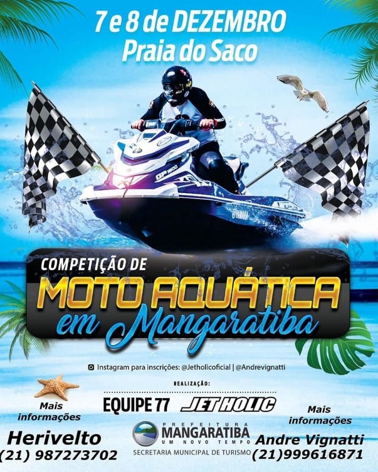 Mangaratiba terá competição de moto aquática na Praia do Saco, e contará com cerca de 50 competidores