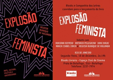 Blooks e Companhia das Letras convidam para o lan&ccedil;amento do livro Explos&atilde;o feminista, de Heloisa Buarque de Hollanda