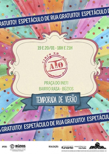 Espet&aacute;culo de rua leva arte circense para a Pra&ccedil;a do INEFI em B&uacute;zios