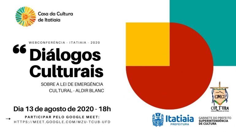 Superintendência de Cultura convida artistas e agentes culturais de Itatiaia para webconferência sobre a Lei Adir Blanc