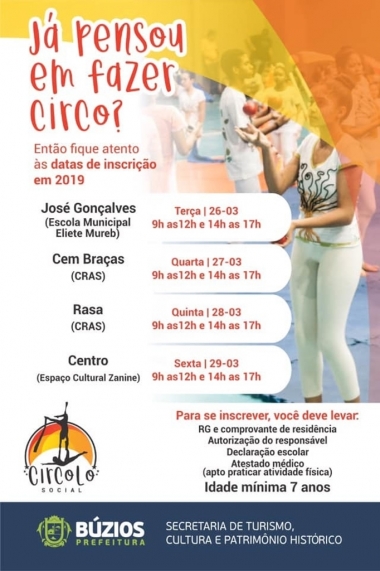 B&uacute;zios cria no bairro da Rasa mais um n&uacute;cleo para aulas de Circo